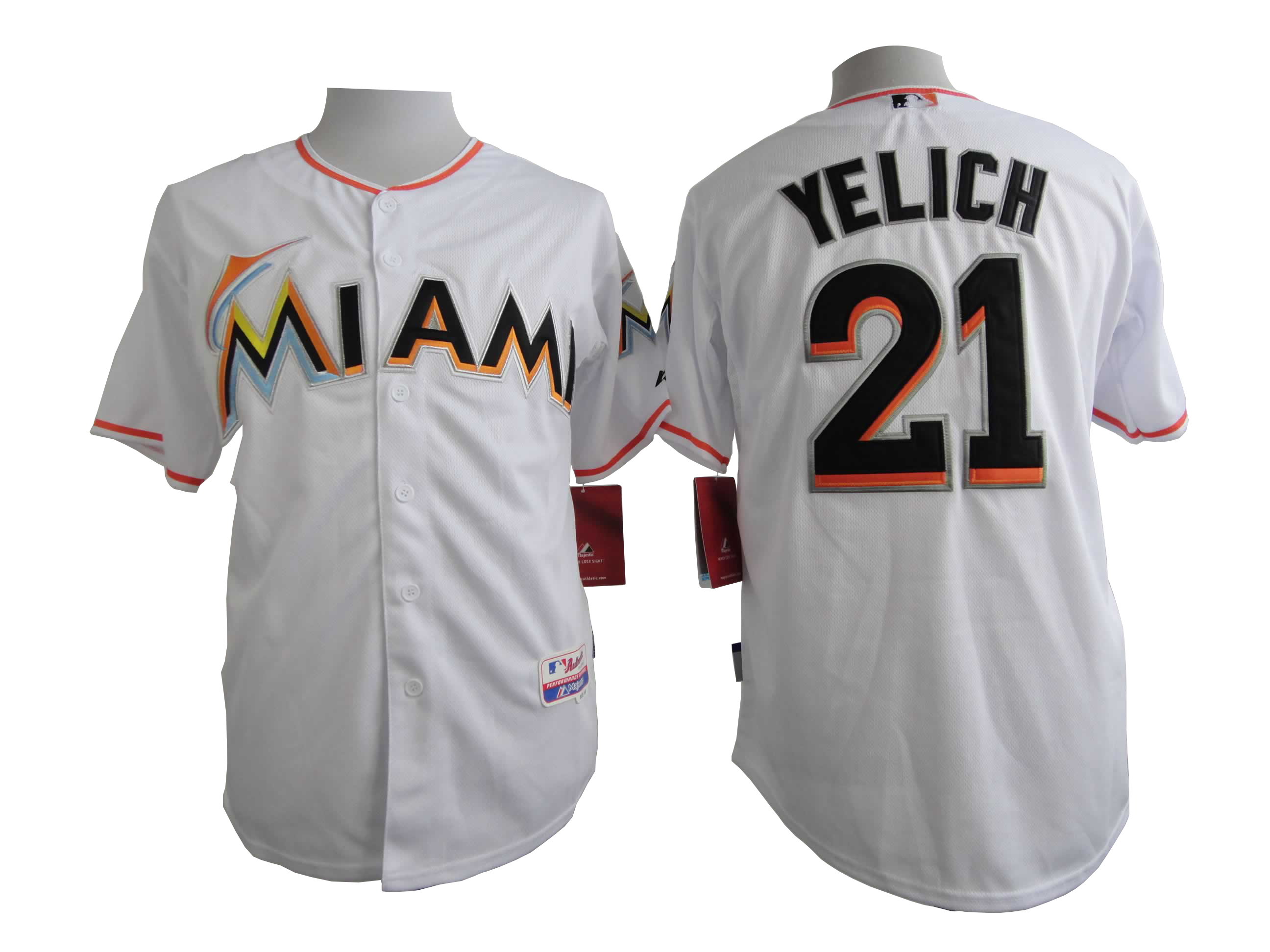 Men Miami Marlins #21 Yelich White MLB Jerseys->miami marlins->MLB Jersey